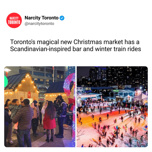 Toronto's magical new Christmas market has a Scandinavian-inspired bar and winter train rides