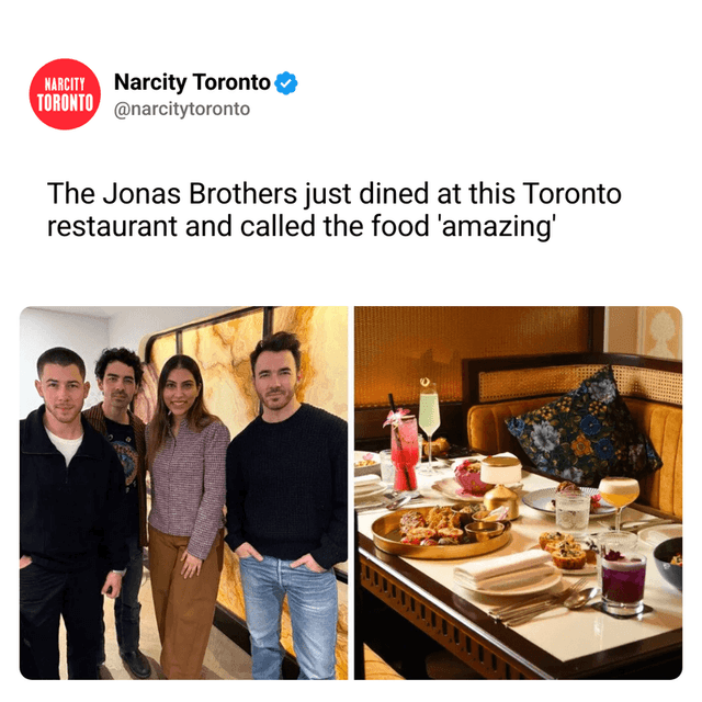 The Jonas Brothers just dined at this Toronto restaurant and called the food 'amazing'