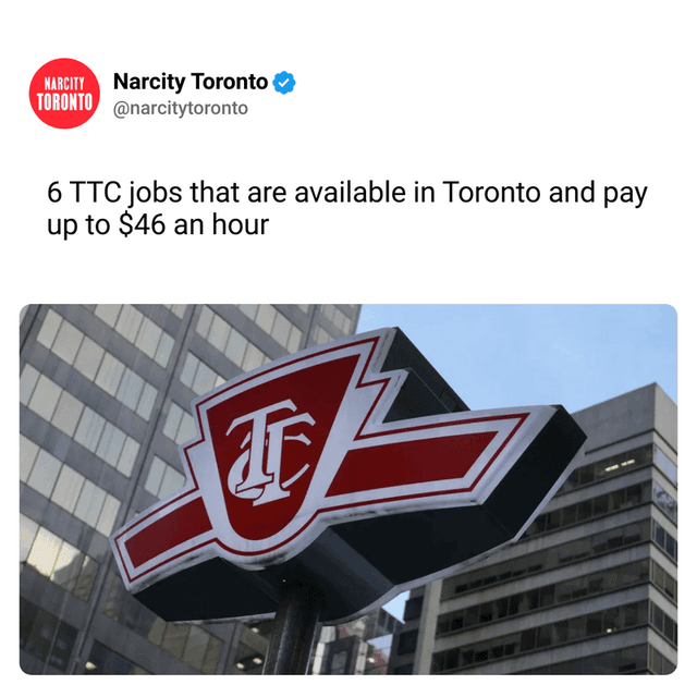 6 TTC jobs that are available in Toronto and pay up to $46 an hour