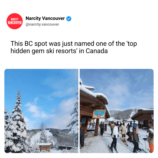 This BC spot was just named one of the 'top hidden gem ski resorts' in Canada