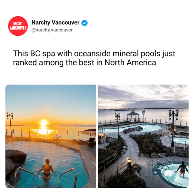 This BC spa with oceanside mineral pools just ranked among the best in North America