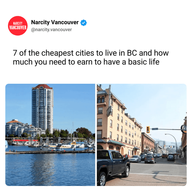 7 of the cheapest cities to live in BC and how much you need to earn to have a basic life