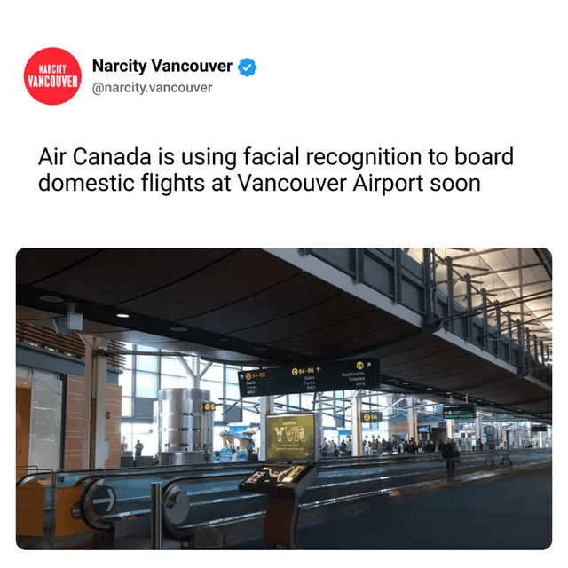 Air Canada is using facial recognition to board domestic flights at Vancouver Airport soon