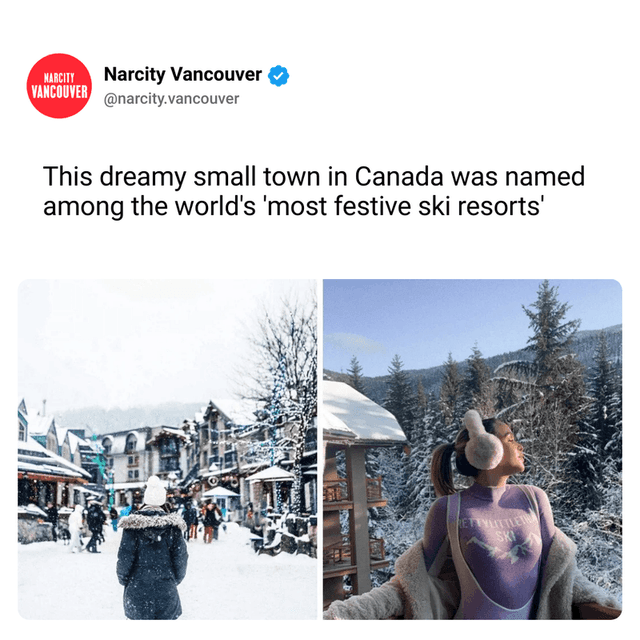 This dreamy small town in Canada was named among the world's 'most festive ski resorts'