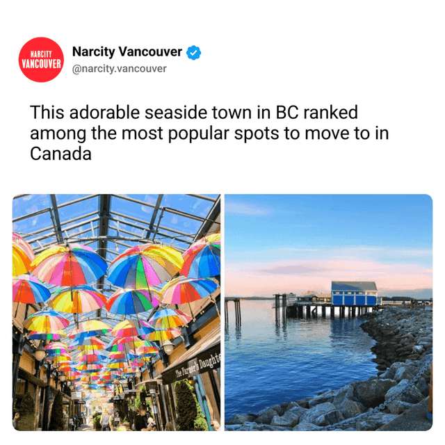 This ​adorable seaside town in BC ranked among the most popular spots to move to in Canada