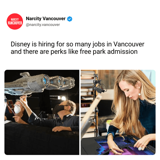 Disney is hiring for so many jobs in Vancouver and there are perks like free park admission