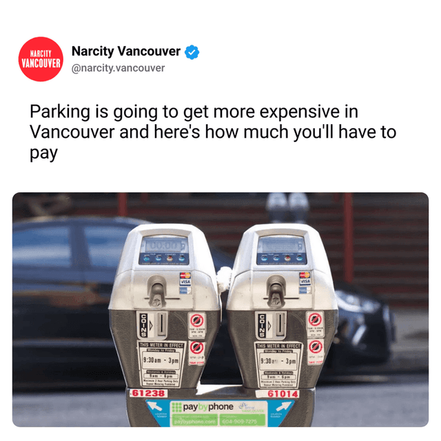 Parking is going to get more expensive in Vancouver and here's how much you'll have to pay